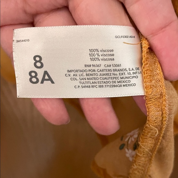 OshKosh B'gosh UEC Girls Size 8 Floral Tiered Dress in Vibrant Orange - Picture 7 of 11